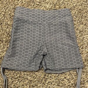 Gray Textured Women Shorts